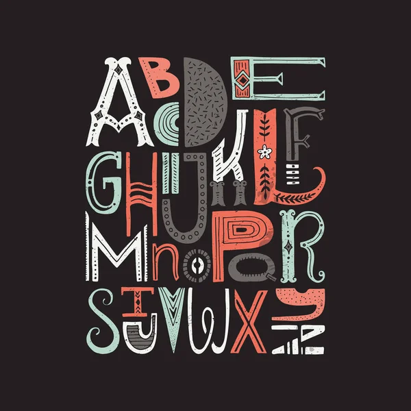 Einzigartiges Alphabet-Poster — Stockvektor