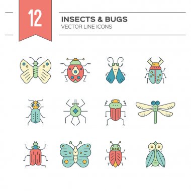 Bug Icons Set clipart
