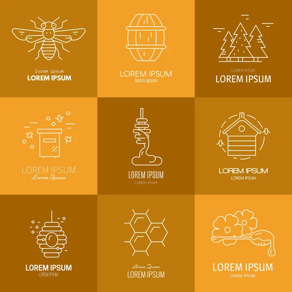 Logos com mel — Vetor de Stock
