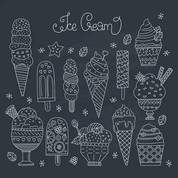 Ice Cream Collection — Stock Vector
