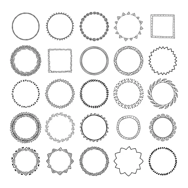 Coleção moldura desenhada à mão — Vetor de Stock