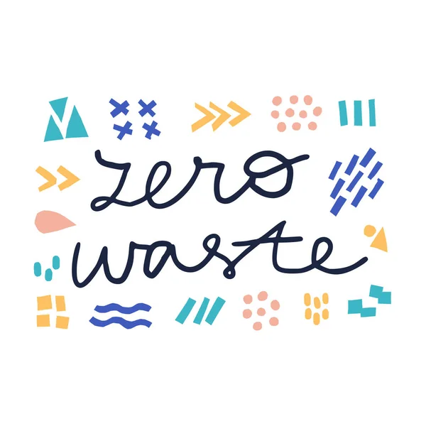Zero resíduos desenhados à mão simples — Vetor de Stock