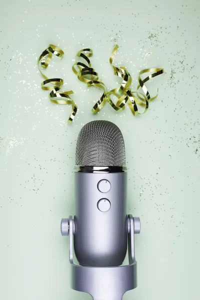 Detailní záběr profesionálního mikrofonu — Stock fotografie