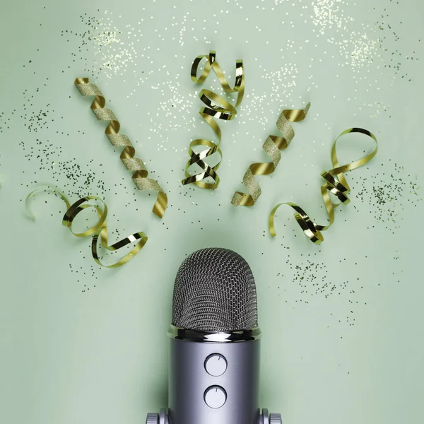Detailní záběr profesionálního mikrofonu — Stock fotografie