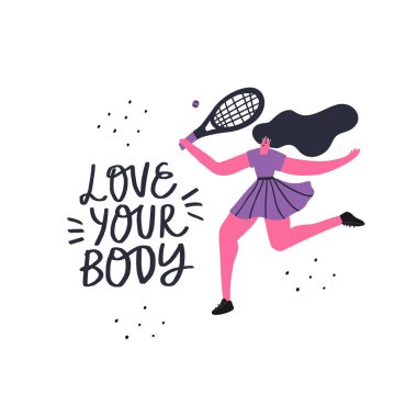 Kadın tenisçi idman düzlüğü