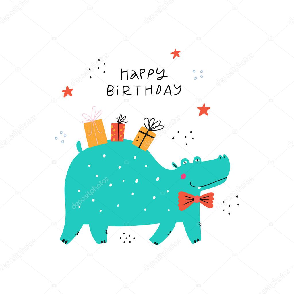 Happy birthday kids vector greeting