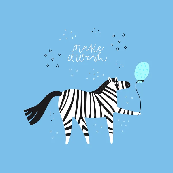 Zebra ilustrace s make — Stockový vektor