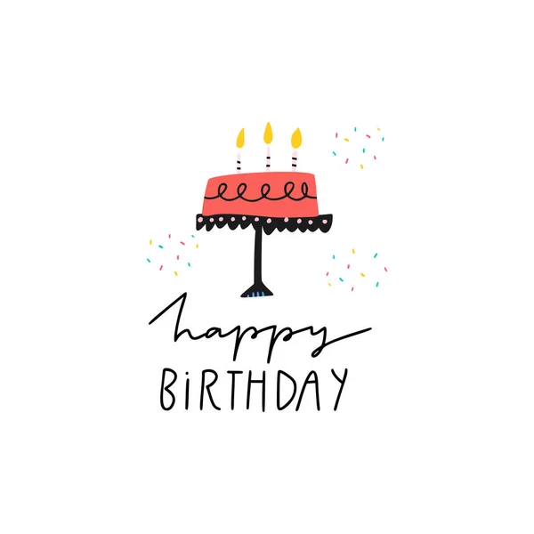 Kutlama pastası ve Mutlu Yıllar — Stok Vektör