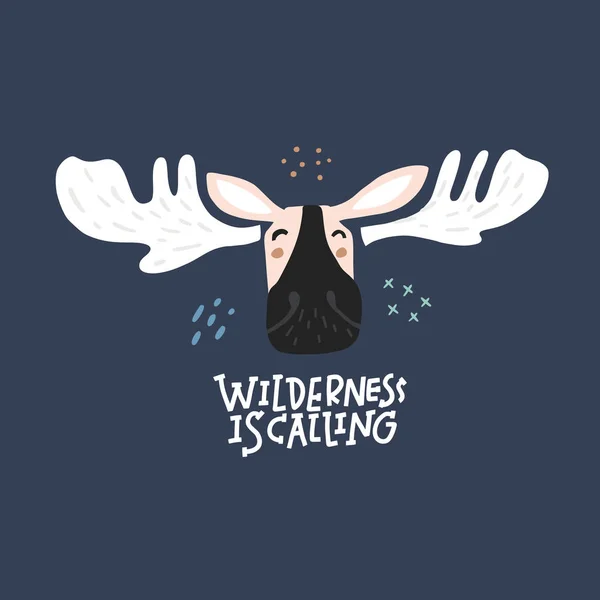 Wilderness is calling freehand color — 스톡 벡터