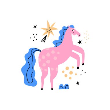 Çizgi film atlama, yükseliş. Kısrak.