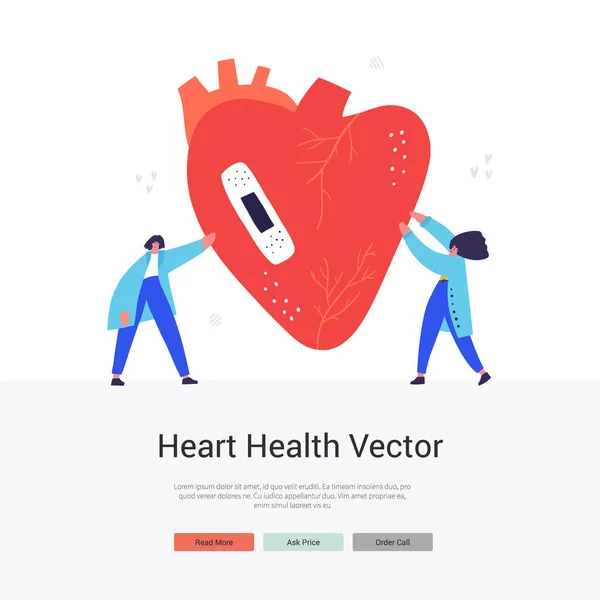 Cardiology department flat vector landing