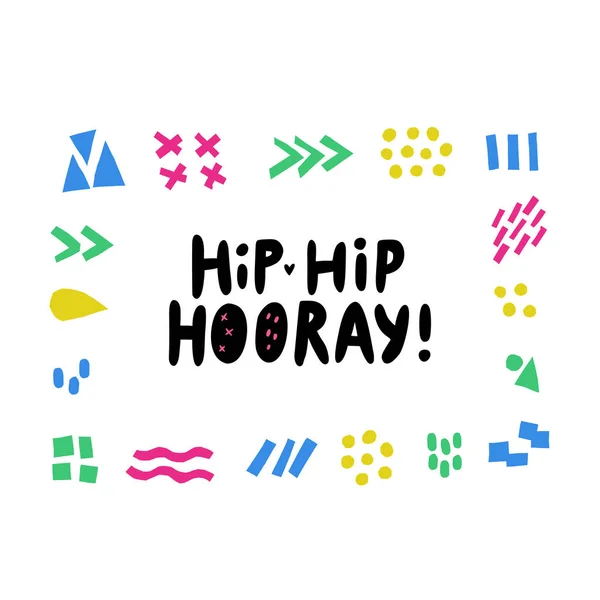 Hip hip hooray celebración mano — Archivo Imágenes Vectoriales