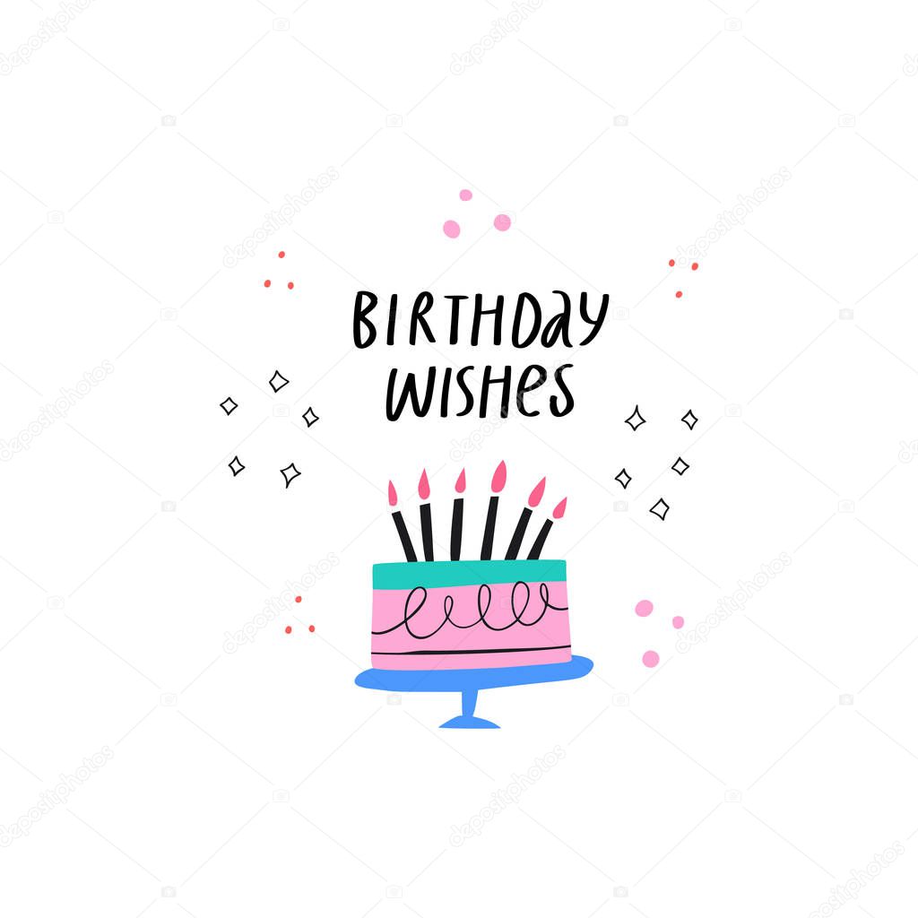 Bday celebration flat vector greeting