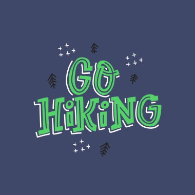 Go hiking hand drawn color