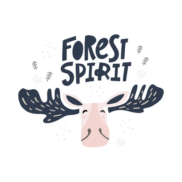 Forest spirit freehand decorative color — 스톡 벡터