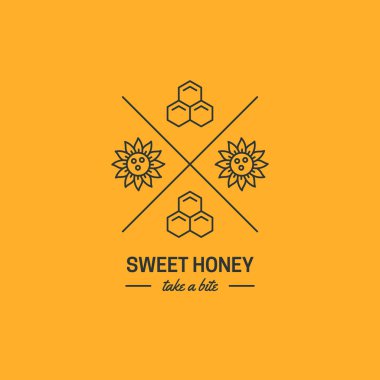 Organic honey shop linear logo