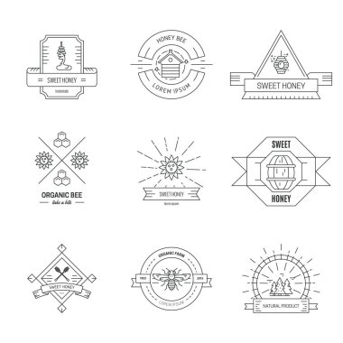 Apiculture linear hipster logo vector