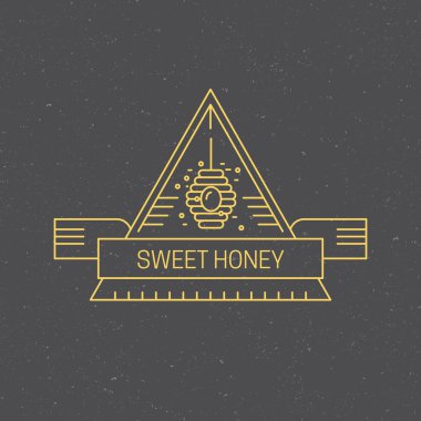 Sweet honey linear label, emblem