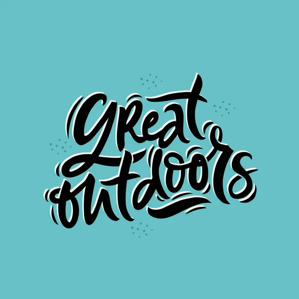 Great outdoors ink brush handwritten — Stockvector