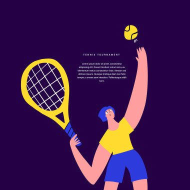 Tenis turnuvası, düz oyun vektörü