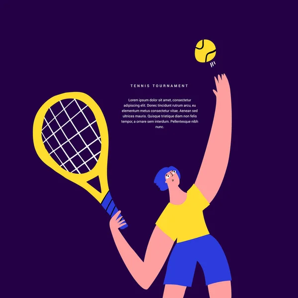 テニストーナメント,ゲームフラットベクトル — ストックベクタ