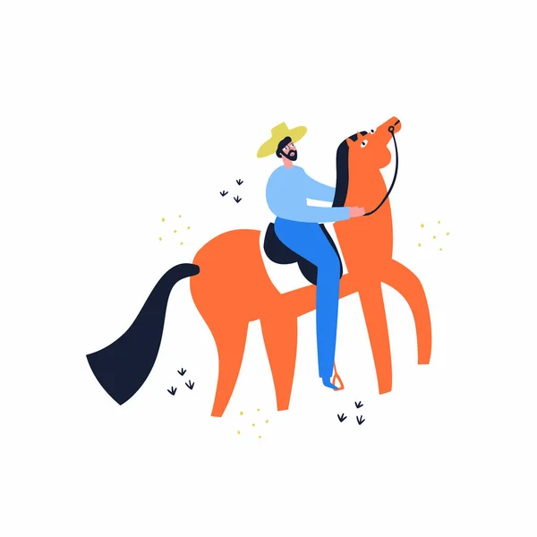 Καουμπόι πάνω σε άλογο ζωγραφισμένο — Διανυσματικό Αρχείο