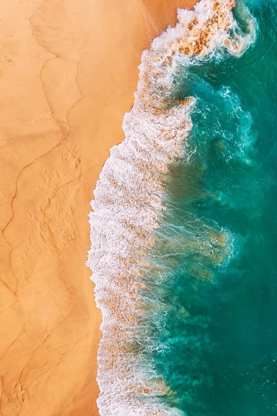 Letecký Pohled Tyrkysové Vlny Oceánu Pláži Pláže Austrálii Pobřeží Jako — Stock fotografie