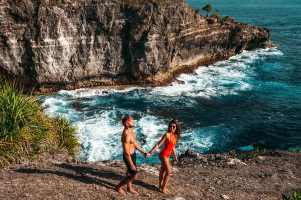 Una Coppia Innamorata Vacanza Sull Isola Bali Uomo Donna Sull — Foto Stock