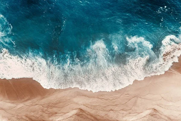 Vista Aérea Las Olas Azules Del Océano Playa Hermosa Playa — Foto de Stock