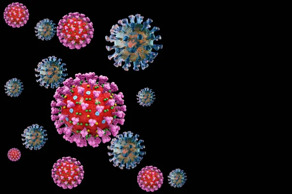 Ilustracja Wybuchu Wirusa Sars Cov Wywołującego Covid Dziką Pandemię Atakującą — Zdjęcie stockowe