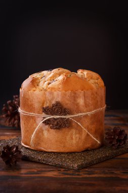 Panettone tatlı ekmek ekmek Noel için geleneksel