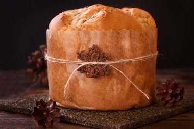 Panettone tatlı ekmek ekmek Noel için geleneksel