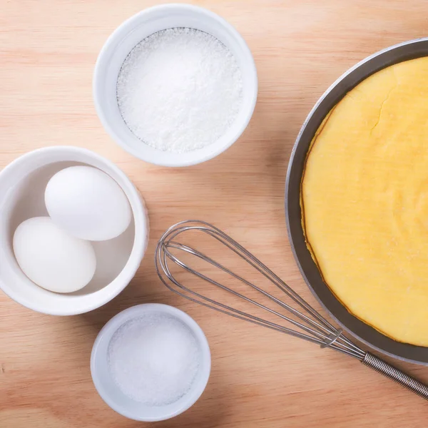 Cocinar Crepioca Tortita Mandioca Tapioca Sin Gluten Sobre Fondo Madera Imágenes De Stock Sin Royalties Gratis