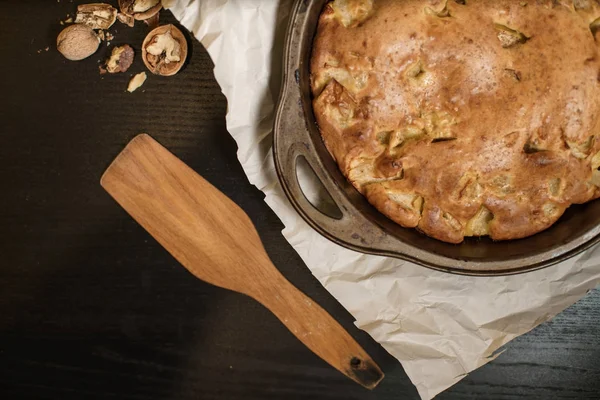 Homemade apple pie. Comfort food. Top view