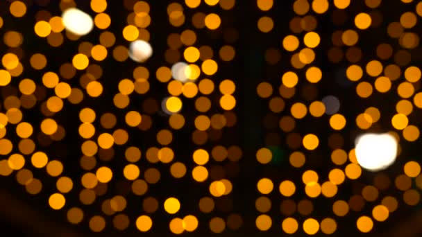 Abstracte Wazig Kerstlicht Bokeh Achtergrond Knipperen Kerstboom Lichten Twinkelend Wintervakantie — Stockvideo