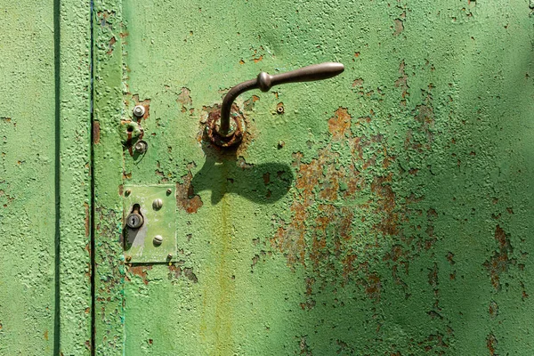 Closeup Old Rusty Metal Lock Keyhole Old Iron Door Beautiful — Stock Photo, Image