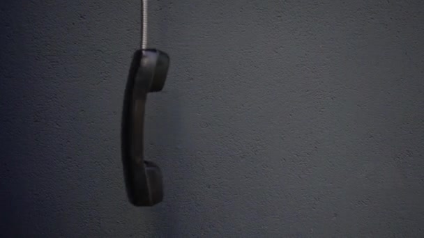 Телефон Автомат Качающийся Космосе Незаконченный Телефонный Звонок Уголовное Дело — стоковое видео