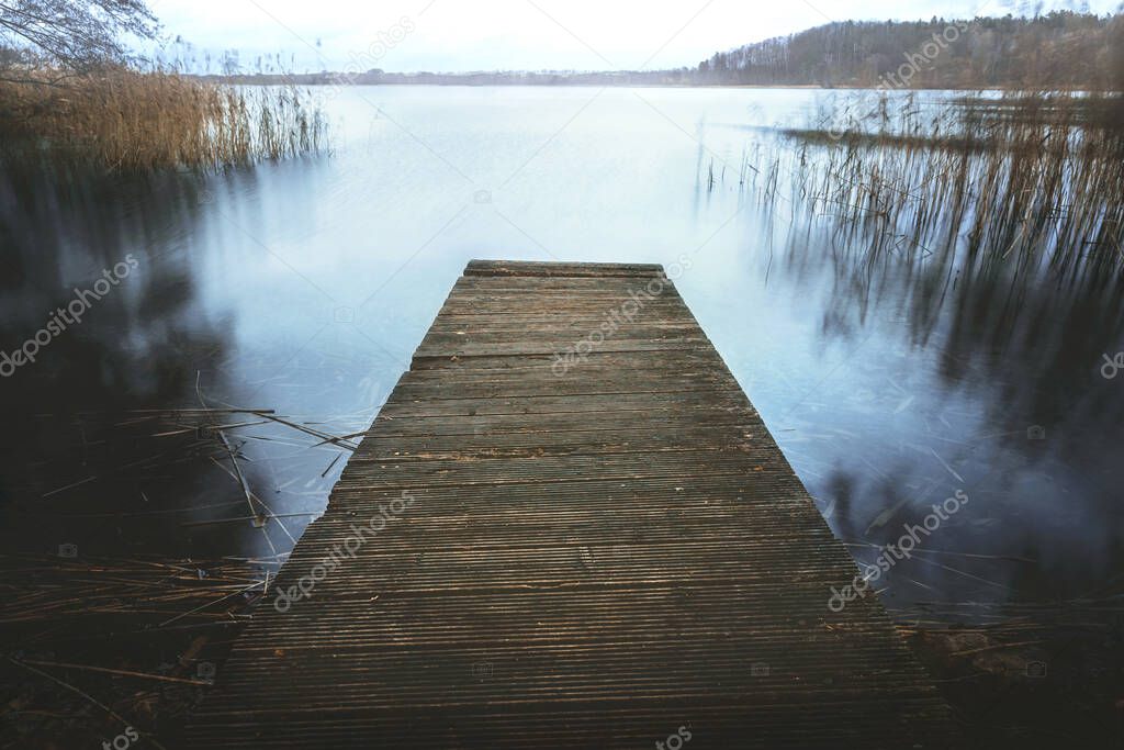 A jetty at the lake Breiter Luzin