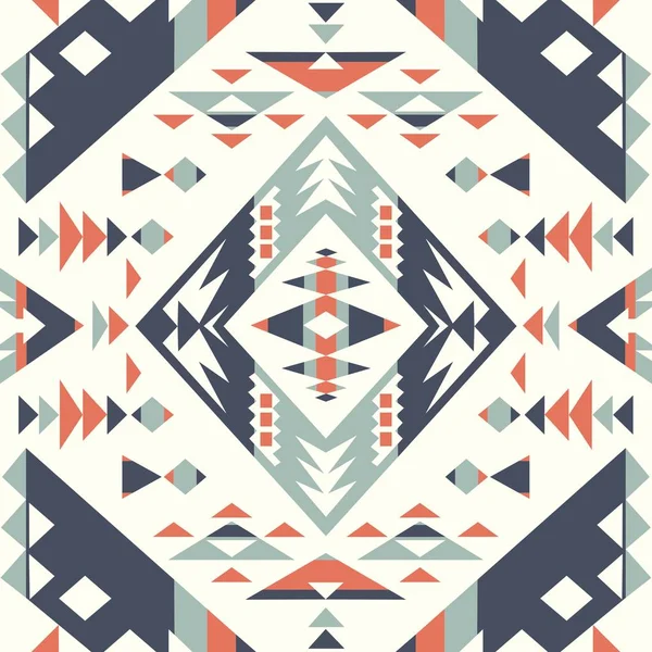 シームレスな民族模様のテクスチャ 抽象幾何学的パターン アメリカ先住民アブストラクトパターン — ストックベクタ