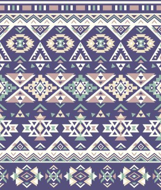 Kusursuz Etnik desenler. Yeşil ve mavi renkler. Özgün soyut geometrik desen. 