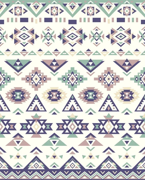 Textures Sans Couture Motif Ethnique Couleurs Vert Bleu Modèle Géométrique — Image vectorielle