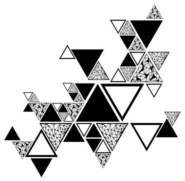 Geometrik elementlerle, üçgenlerle soyut kusursuz desen