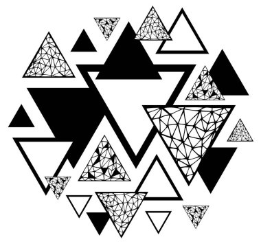 Geometrik elementlerle, üçgenlerle soyut kusursuz desen