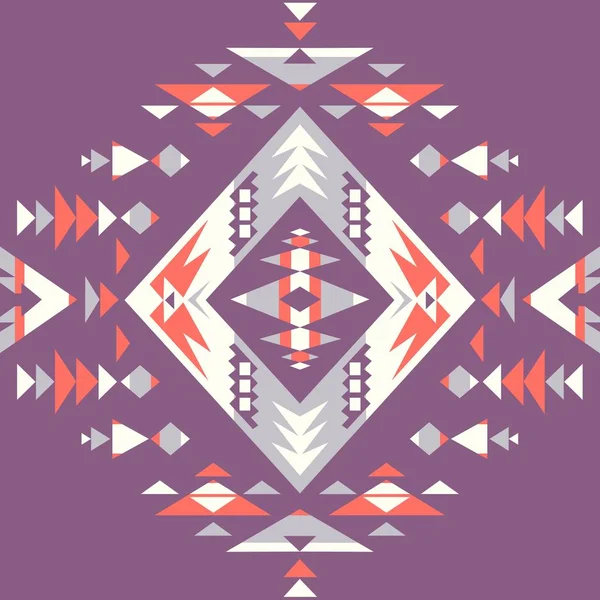 Texturas Patrón Étnico Sin Costura Colores Naranja Púrpura Impresión Geométrica — Vector de stock