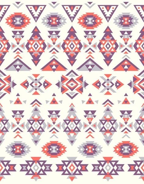 Naadloze Etnische Patroon Texturen Oranje Paarse Kleuren Navajo Geometrische Afdruk — Stockvector