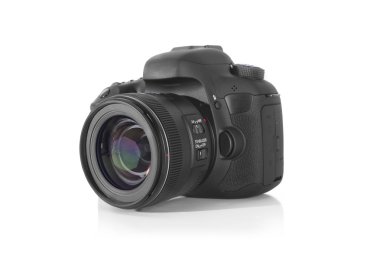 35mm lens ile izole Dslr profesyonel fotoğraf makinesi