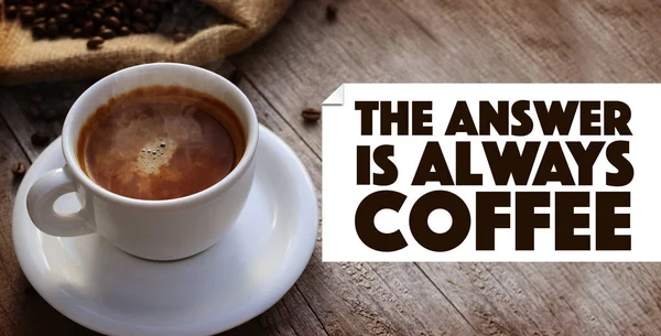 Кава Цитата над чашкою кави — стокове фото