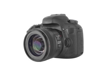 Bir 35 mm lens ile izole Dslr profesyonel fotoğraf makinesi 