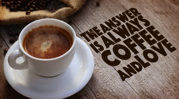 Nabídka kávy u šálku kávy — Stock fotografie