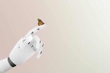 Robot el 's parmak bir kelebeği ile
